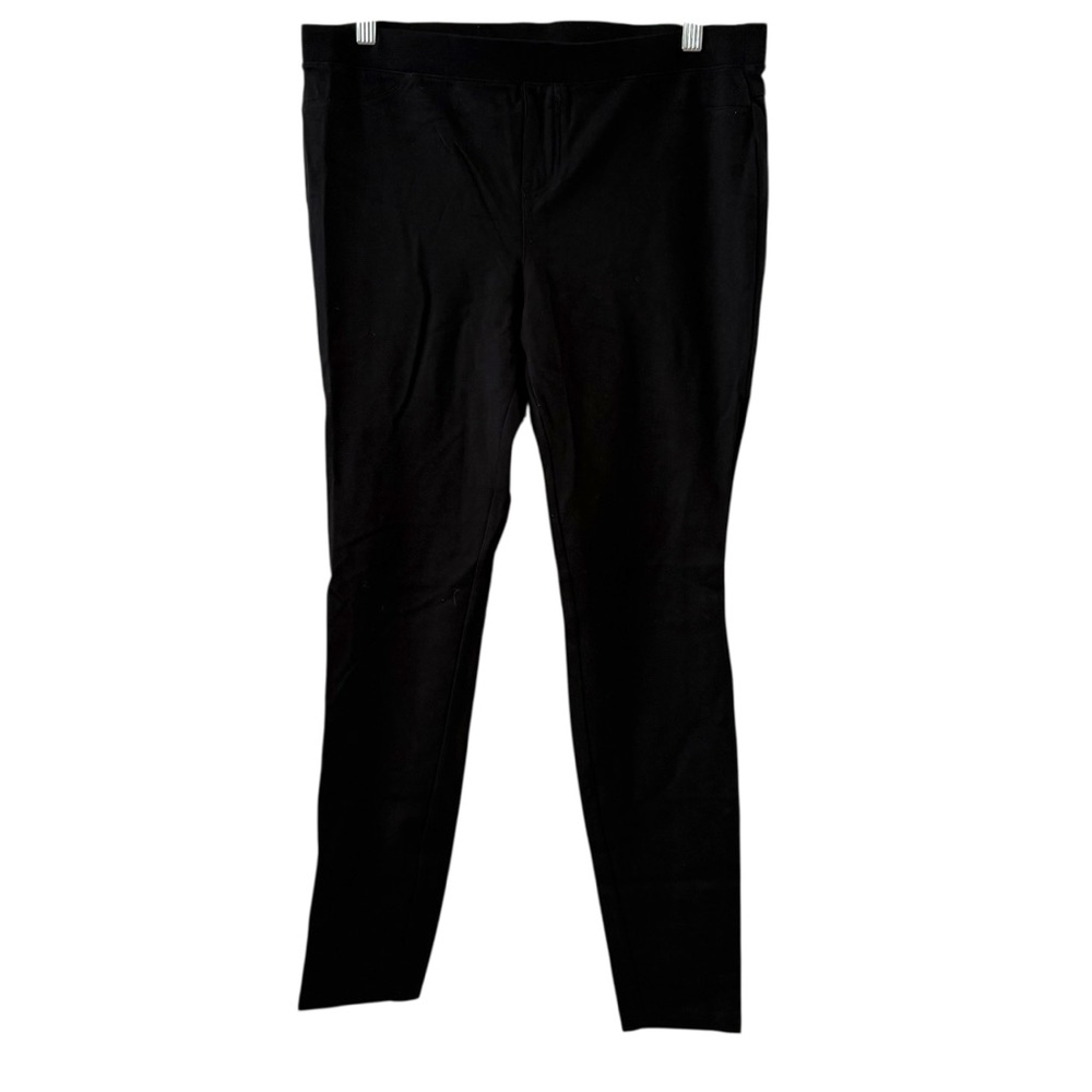 HUE Black Stretch Ponte Leggings Pants Size Large